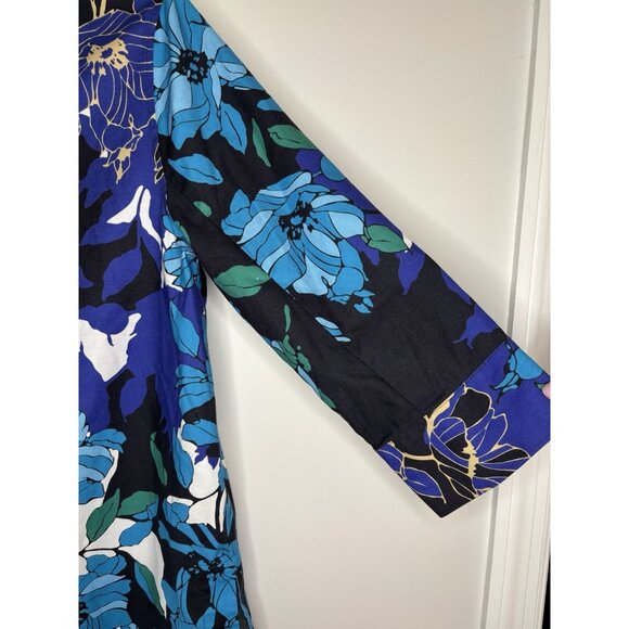 CHICO'S Button Up Tunic Collared Womens 8 (1) Floral Colorful 3/4 Slv - Picture 5 of 6